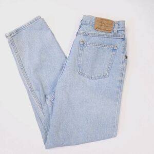 Vintage Eddie Bauer Pleated High Waisted Tapered Light Wash Jeans Women's 27x30